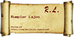 Rumpler Lajos névjegykártya